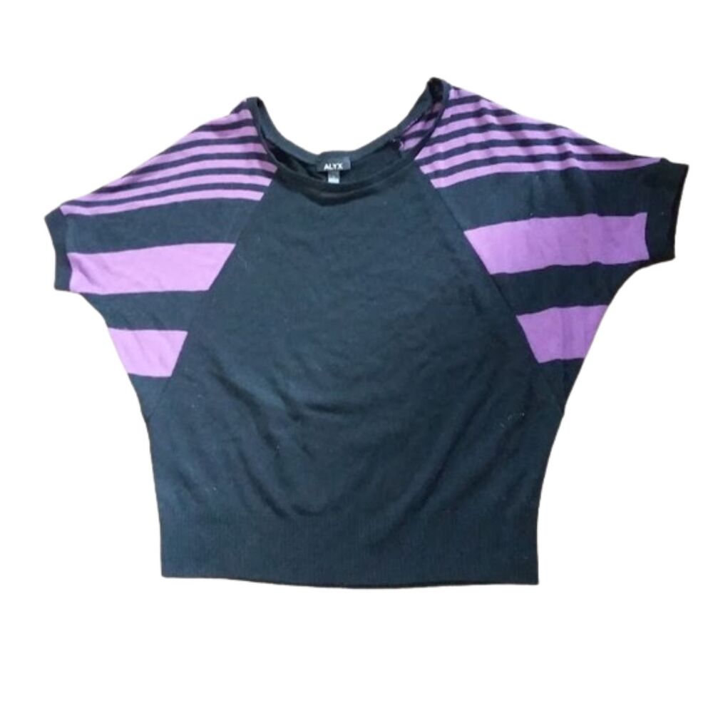 ALYX Sweater Large Women's Batwing Lightweight Black and Purple Knit